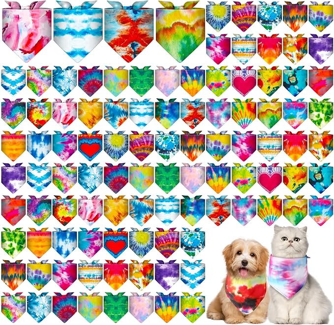 Amylove 120 Pcs St. Patrick's Day Dog Bandanas Bulk Holiday Triangle Dog Pack by Amylove