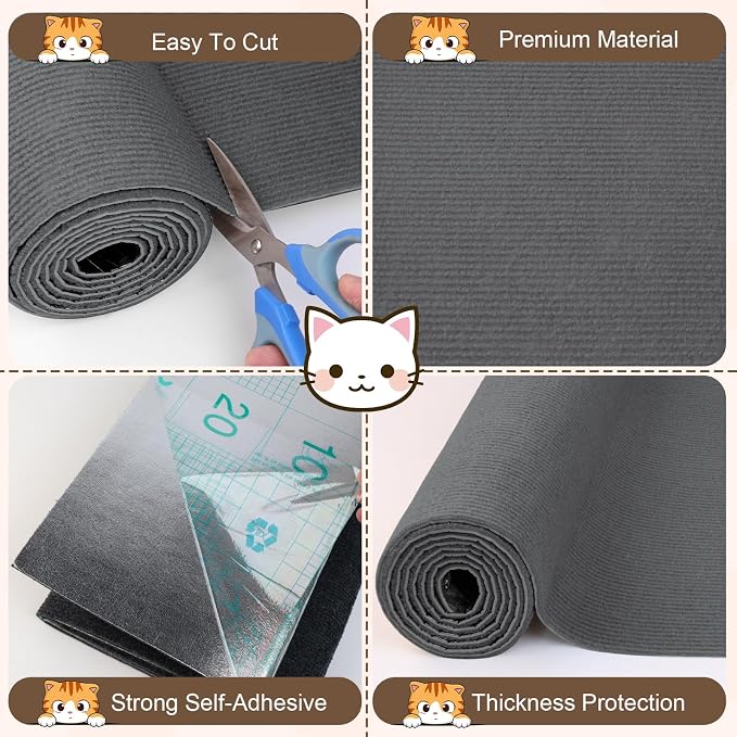 Cat Scratch Furniture Protector, 23.6"x15.8" Cat Scratching Mat, Trimmable - Image 3