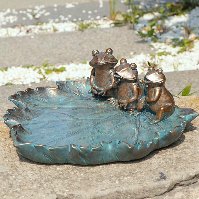 MUMTOP Bird Baths for Outdoors, Antique Outdoor Garden Bird Bath Resin Birdbath by MUMTOP