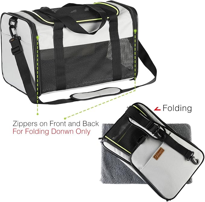Cat Carrier - Portable Foldable Dog Pet Carrier, Soft-Sided Pet Bag up to 28 Lbs - Image 7