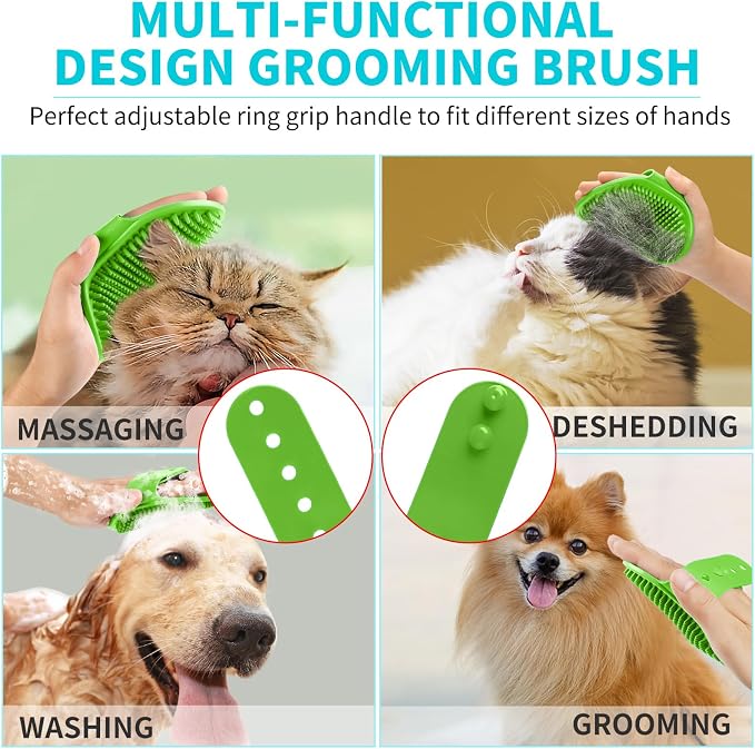 Comotech 6PCS Dog Bath Brush & Dog Toothbrush | Adjustable Handle Shampoo Brush - Image 5