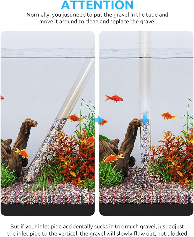 SEAOURA Aquarium Siphon Pump Gravel Cleaner, Fish Tank Vacuum Gravels Cleaning - Image 7