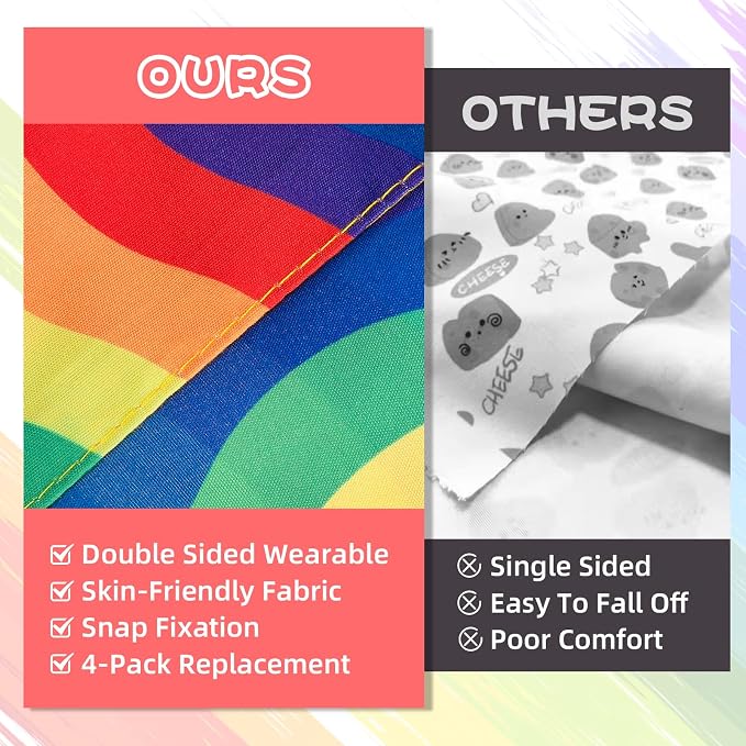 PAWCHIE 4 Pcs Dog Bandanas Gay Pride Rainbow Bandanas, Rainbow Scarf - Image 5