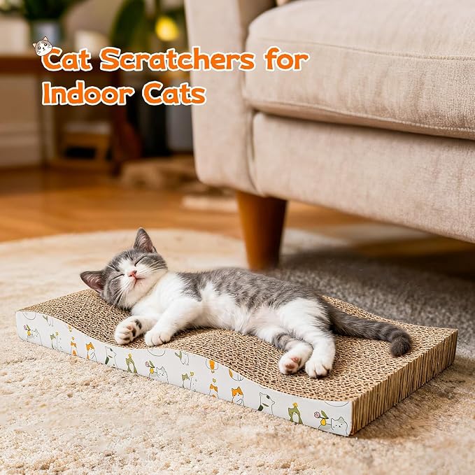PatiencET Cardboard Cat Scratcher Pads, Catnip Included, - Image 5