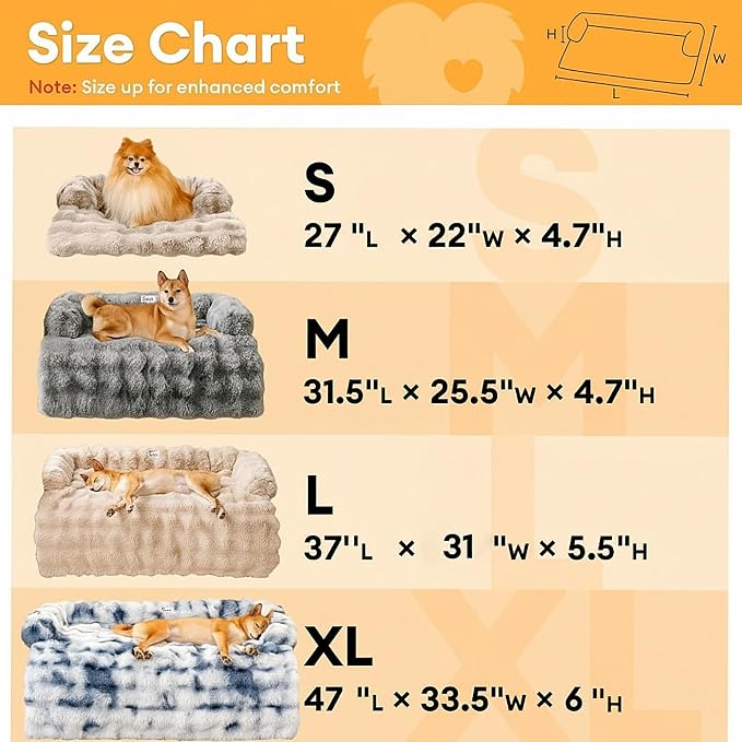 FUNNY FUZZY Pet Fluffy Fuzzy Calming Dog Couch Bed Sofa Protector Washable Pets - Image 4