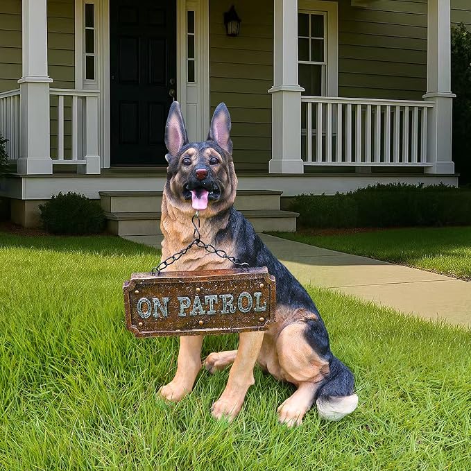 German Shepherd Statue Outdoor Decorations – Dog Statues Outdoor Sitting German - Image 6