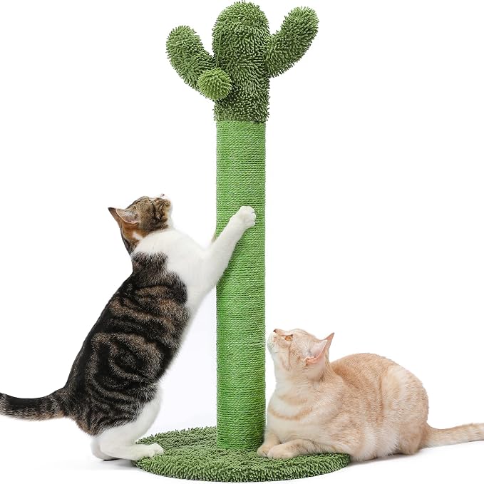 Made4Pets 34" Tall Cat Scratching Post, Cactus Cat Scratcher Kitten Scratching by Made4Pets