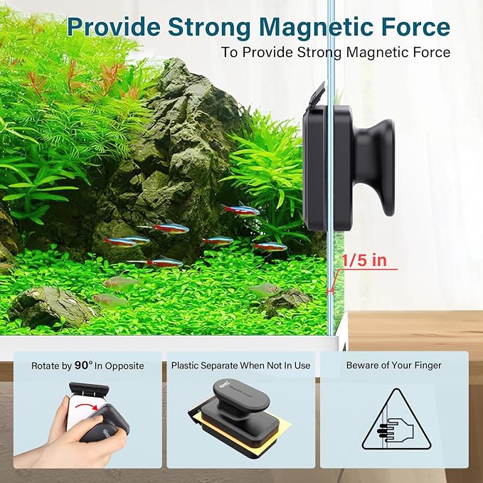hygger Aquarium Magnetic Glass Clean Tool, Algae Scraper - Image 4