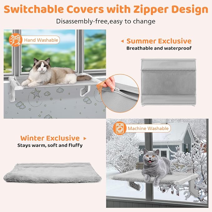 2 in 1 Cat Window Perch, Cat Window Hammock - Image 4