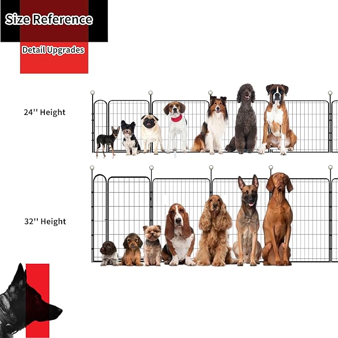 Dog Play Pen Indoors/Outdoor, 12 Panels Dogs Pen Play Pen - Image 5