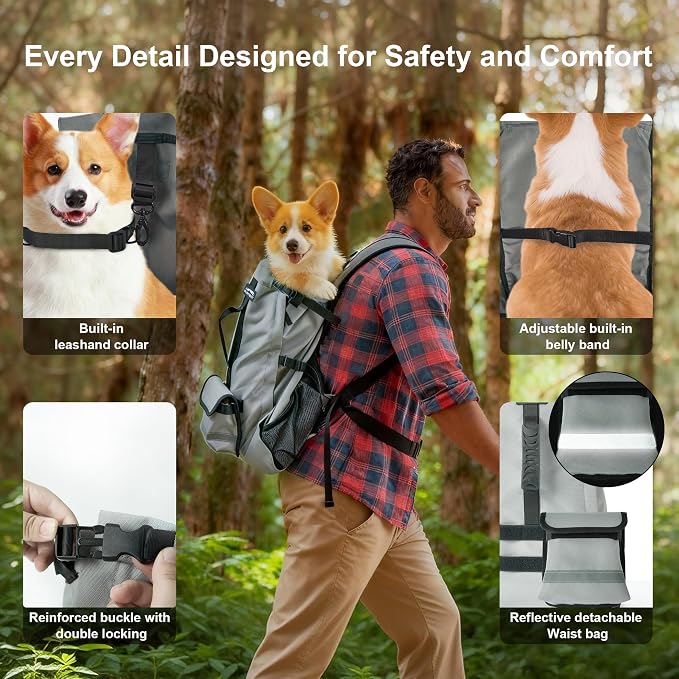 Pet Carrier Backpack for Medium to Large Dogs up to 33 lbs, Waterproof and - Image 2