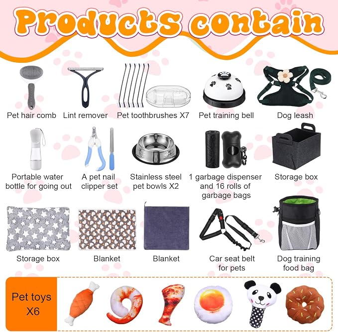 Abbylike 50 Pcs Puppy Supplies Starter Kit - Image 3