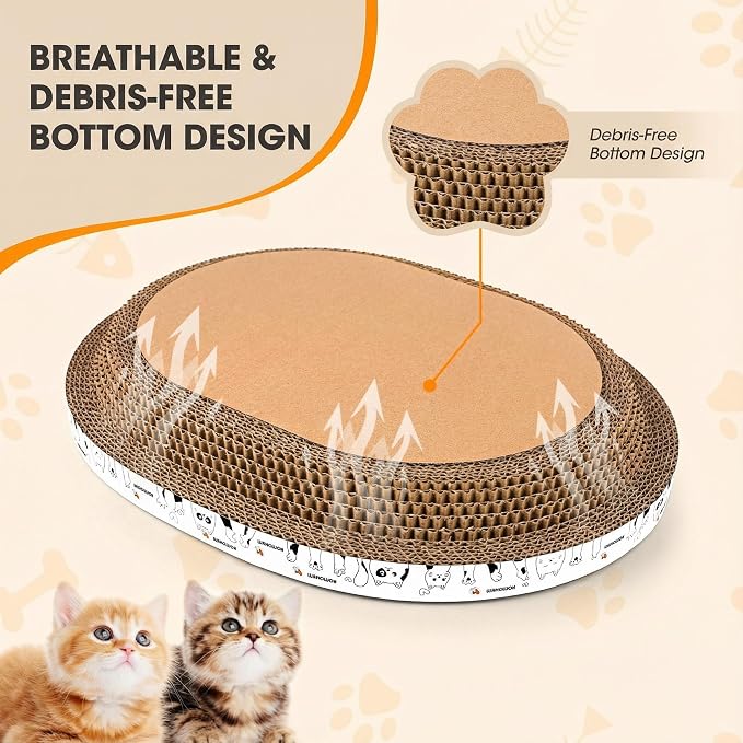 3Pack Extra Large Versatile Cardboard cat Scratcher & Lounger bed, High-Density - Image 3