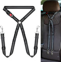 BWOGUE Double Dog Cat Seat Belts, Car Headrest Restraint Adjustable Travel Leash by BWOGUEPetHome