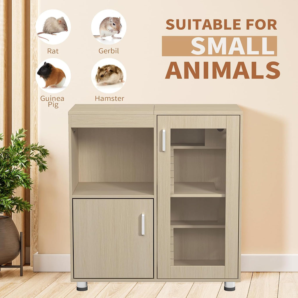 4 Tier Wooden Small Animal Cage with Acrylic Window - GlobalHabitat Supply