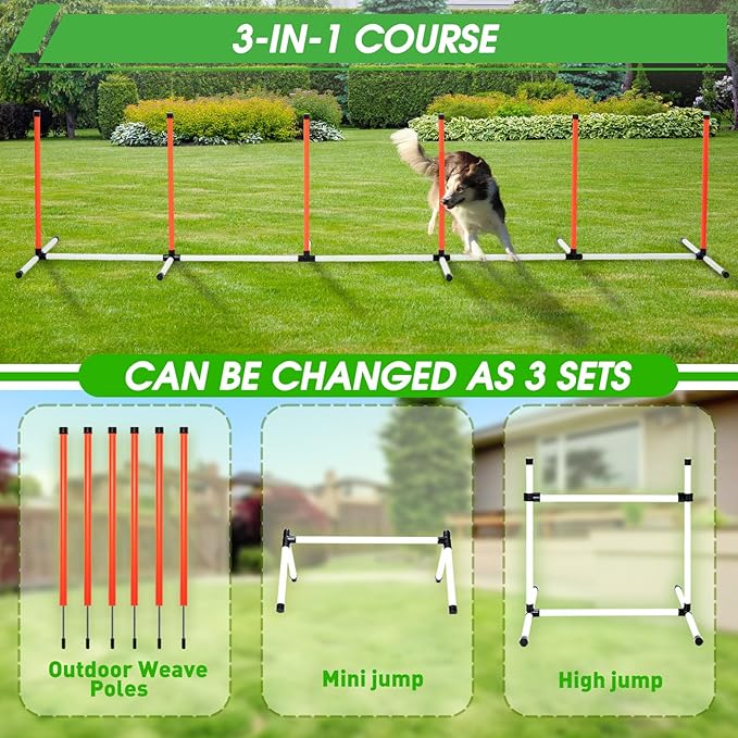 Dog Agility Course Backyard Set, Dog Agility Equipment, Pet obstacle Course - Image 2