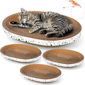 3 Pack Oval Cardboard Cat Scratcher & Lounger Bed, High-Density Cat Scratching by ROMOHOM