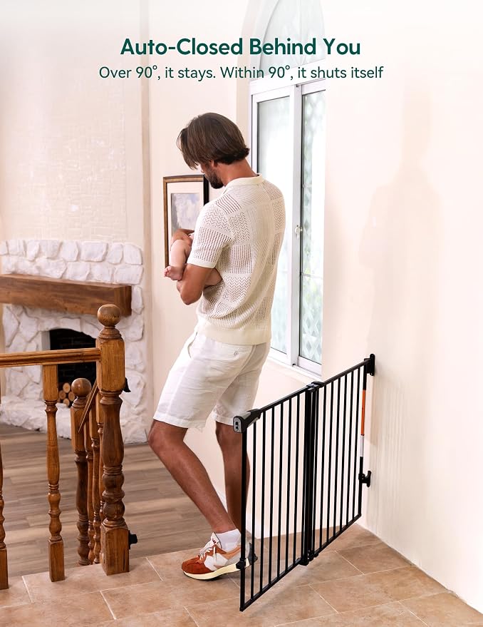 Babelio Baby Gate for Stairs, Kitchen & Doorways, No Bottom Bar| Easy - Image 6