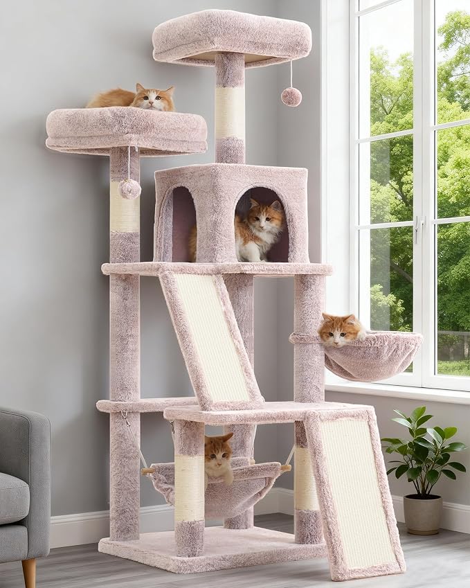 Multi-Level Cat Tree for Indoor Cats, Cat Tower by Gitelnour