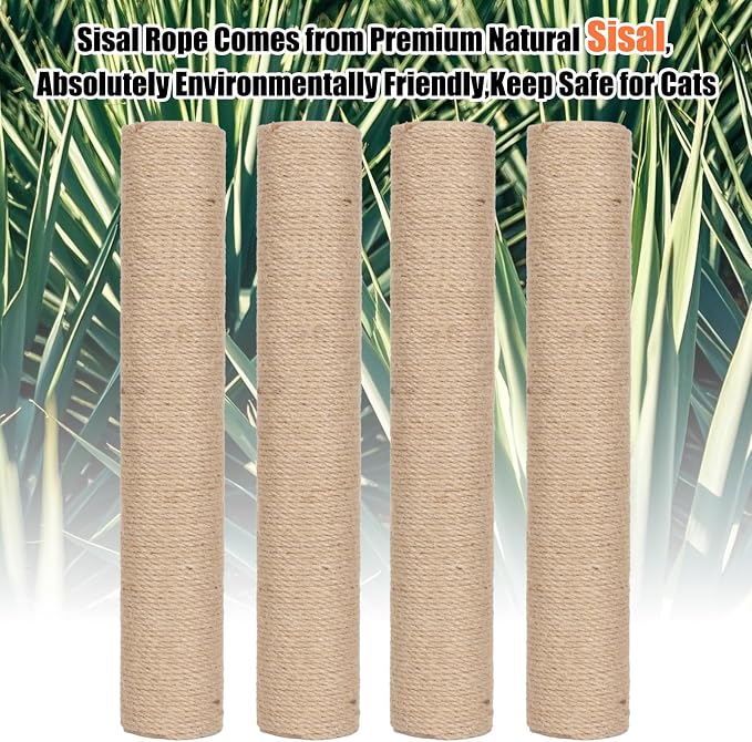 PowerKing Natural Sisal Replacement Scratching Post, 15.7'' 2 Pieces M8 Cat - Image 4