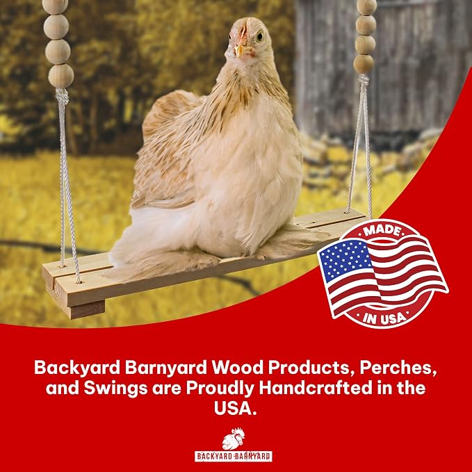 Chicken Swing Toy for Coop Handmade in USA Natural Safe Wooden Accessories - Image 5