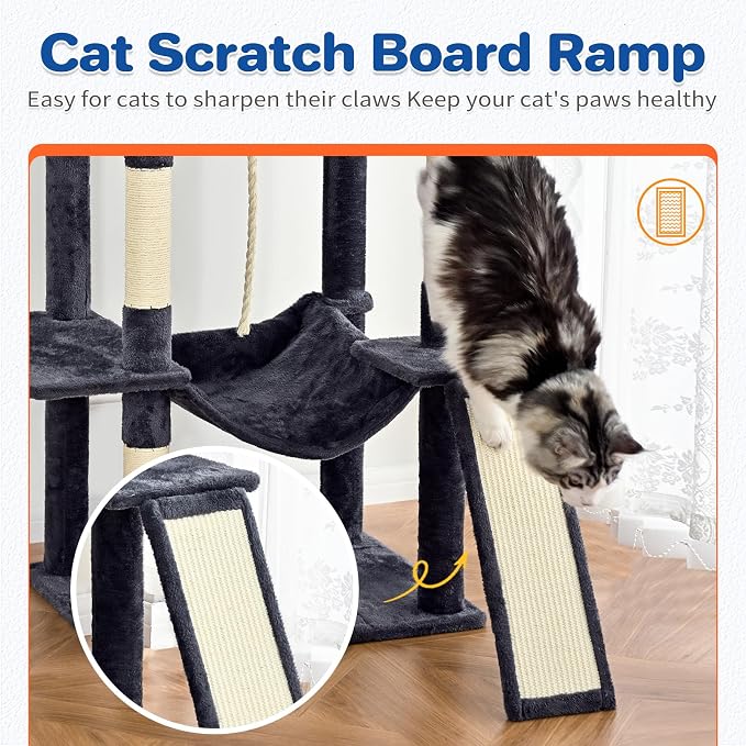 Cat Tree Tower 63in Multi-Level Cat Tower - Image 6