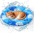 Pet Cooling Mat for Cats and Small Dogs, 20.1'' x 20.1'' Thickened Round Blue by Drydiet