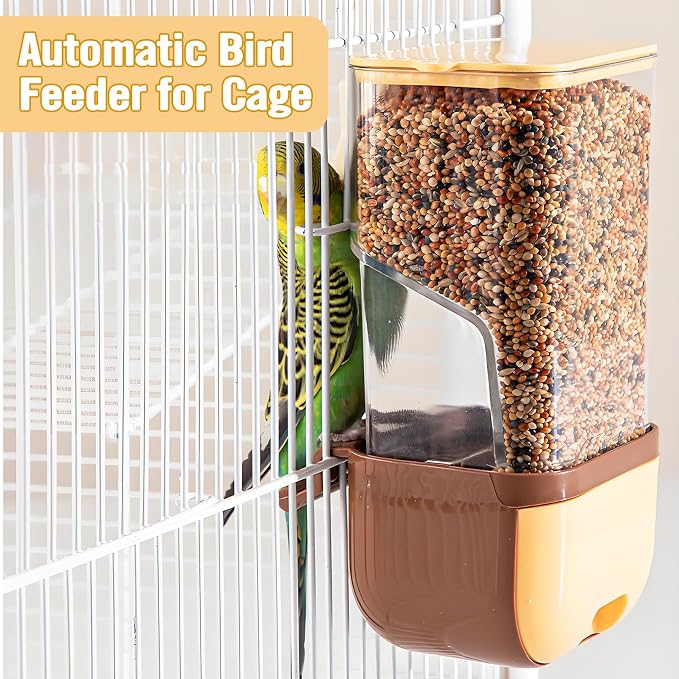 BNOSDM No Mess Bird Automatic Feeder Bird Cage Feeders Parrot Cage Accessories - Image 2