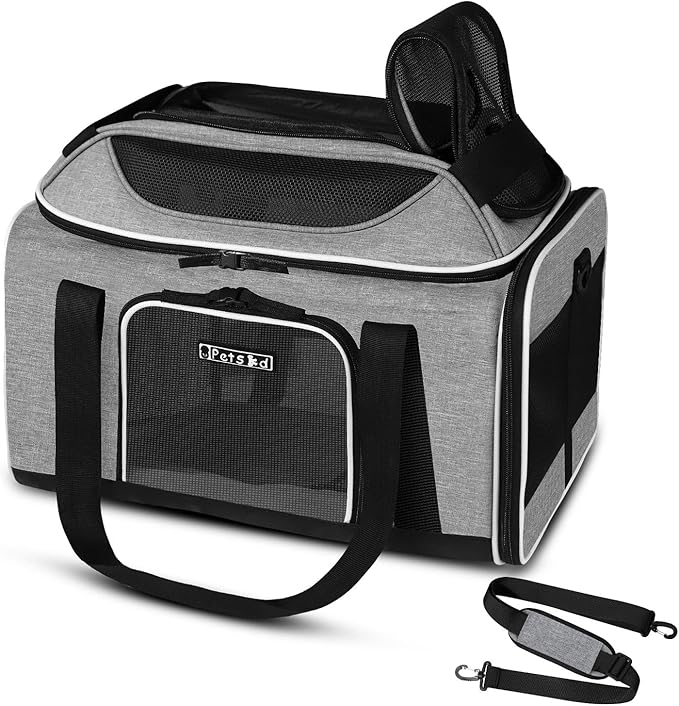 Petskd Top-Expandable Pet Carrier 17x11x9.5 Inches Alaska Airline Approved by Petskd