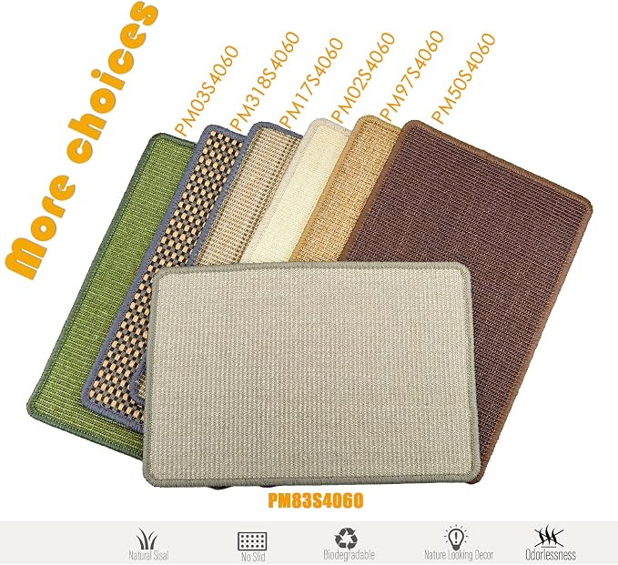 Cat Scratcher Mat, 23.6x15.7inch Sisal Cat Scratchers - Image 5
