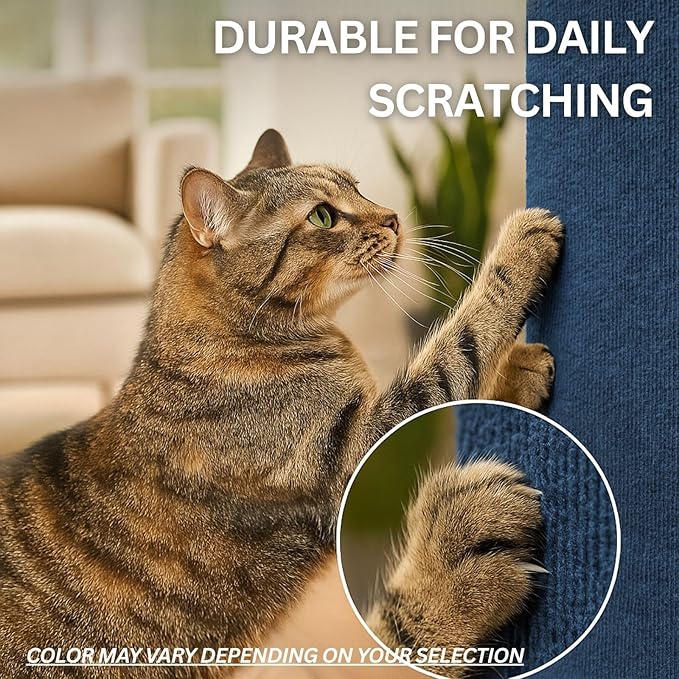 Cat Scratch Mat, 23.6’’ x 11.8’’ Wall Corner Scratcher, Versatile Self-Adhesive - Image 6