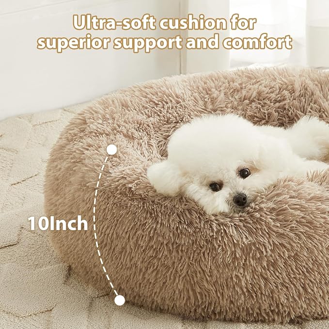 WNPETHOME Calming Dog Beds for Large Dogs, Anti-Anxiety Donut Large Pet Bed - Image 2
