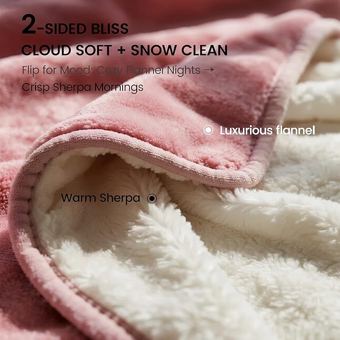 gogobunny Waterproof Bed Blanket, Reversible Sherpa Fleece Throw Blanket - Image 5