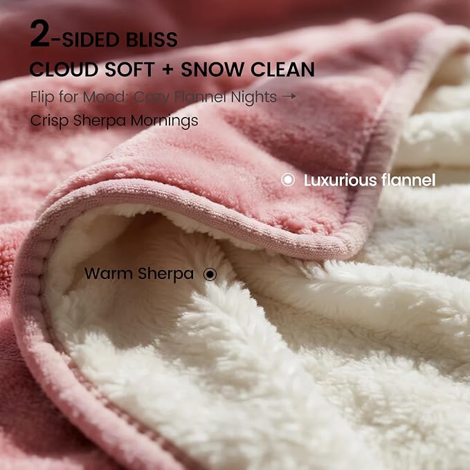 gogobunny Waterproof Bed Blanket, Reversible Sherpa Fleece Throw Blanket - Image 3