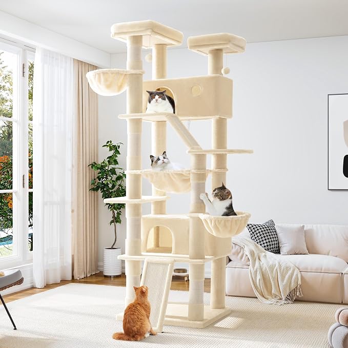 Allewie 81 Inches Tall Cat Tree/Multi-Level Large Climbing Tree House and Towers by Allewie