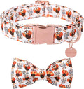 Thanksgiving Dog Collar with Bow Tie, Turkey Cotton Bowtie Collar by UPURARAPUP