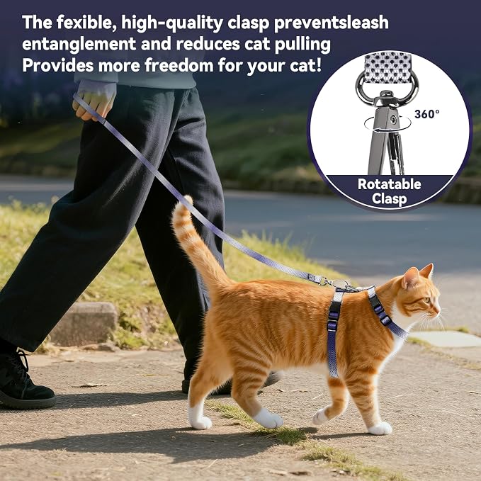 Cat Harness and Leash Set, 3-in-1 Escape Proof Adjustable, Comfortable Soft - Image 4