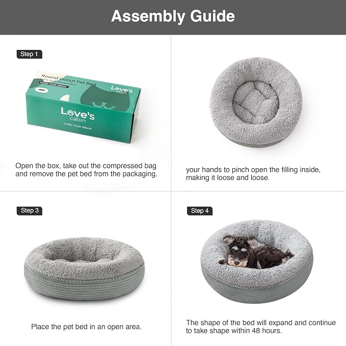 Love's cabin Round Donut Cat and Dog Cushion Bed, 25in Pet Bed - Image 8