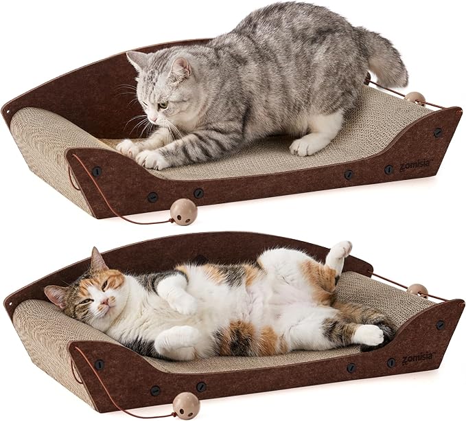 2 Pack 26'' Cardboard Cat Scratcher Bed by Zomisia
