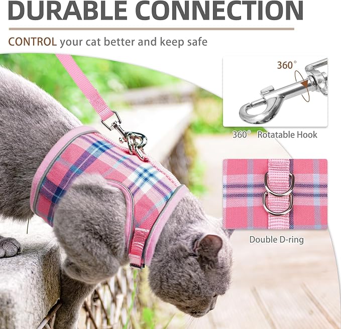 PUPTECK Soft Mesh Cat Vest Harness and Leash Set Puppy Padded Pet Harnesses - Image 4