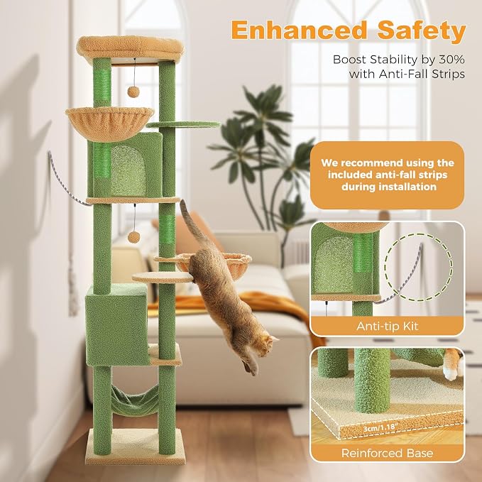 71.2" Large Cat Tree for Multi-Cat Households - Image 6