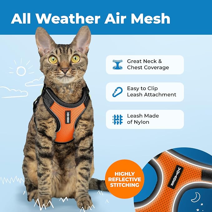 Voyager Escape-Proof Step-in Lock Cat Harness & 5ft Neoprene-Handle Leash Set - Image 3