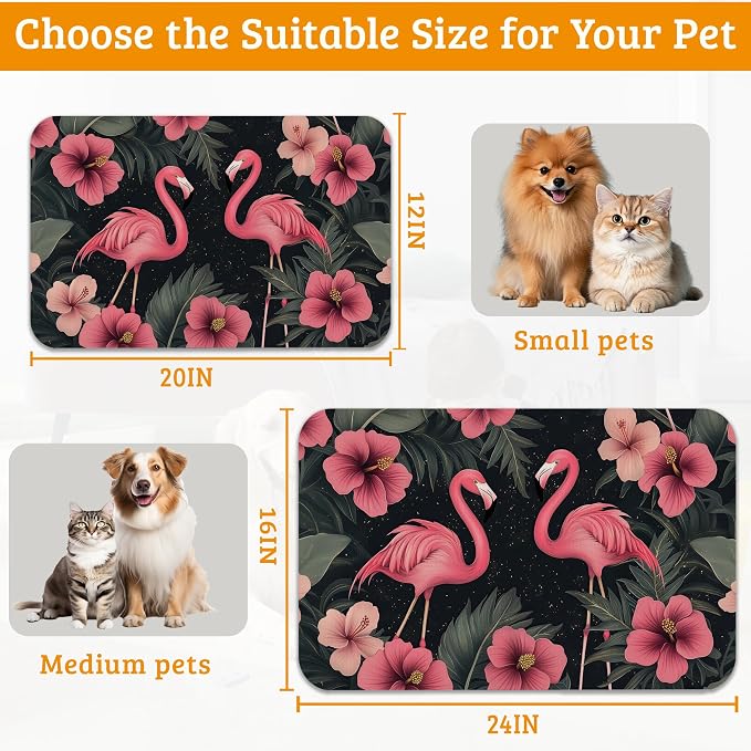 Pet Feeding Mat, Non-Slip Water Bowl Placemat, Pet Supplies 16" x 24" - Image 6
