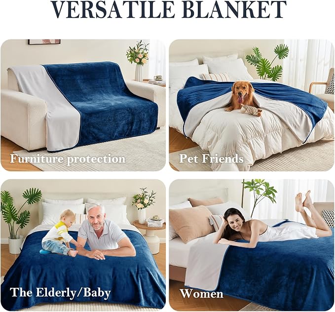 Waterproof Blanket 40"x60" for Adults, Reversible Waterproof Bed Cover for Dogs - Image 3