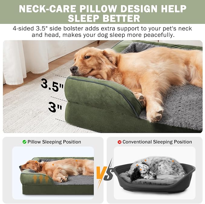 INVENHO Orthopedic Dog Beds Large Sized, XL Egg-Crate Foam Dog Couch - Image 5