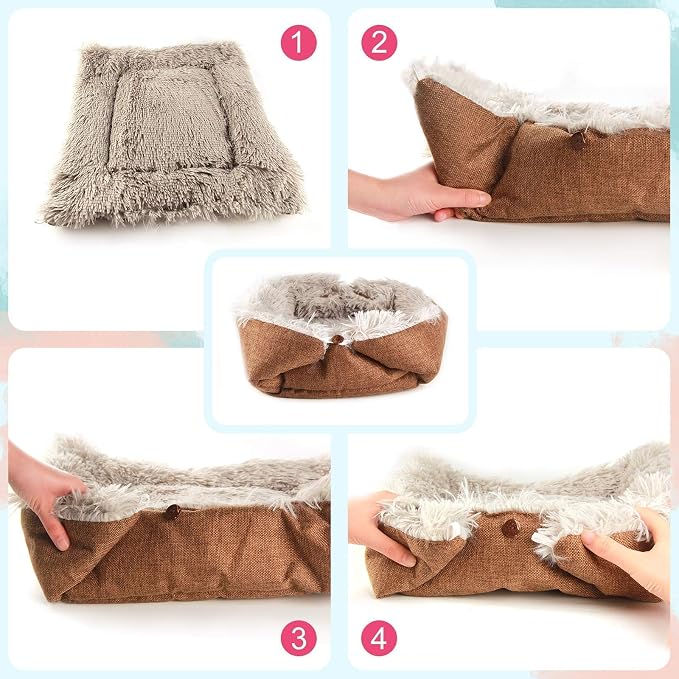 Self Warming Cat Bed, Foldable Self Heated Cat Mat Extra Warm Thermal Heating - Image 4