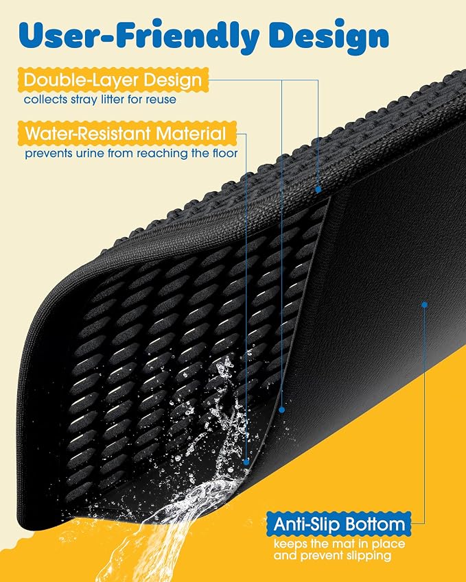 Cat Litter Mat - 23.2'' x 29.1'' Large Litter Trapping Mat, Waterproof - Image 5