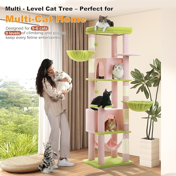 71.2" Large Cat Tree for Multi-Cat Households - Image 5