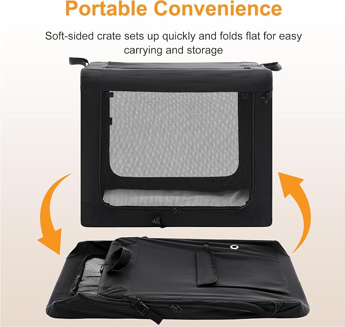 Dog Travel Crate 42 Inch, Portable Soft-Sided Travel Carriers - Image 4