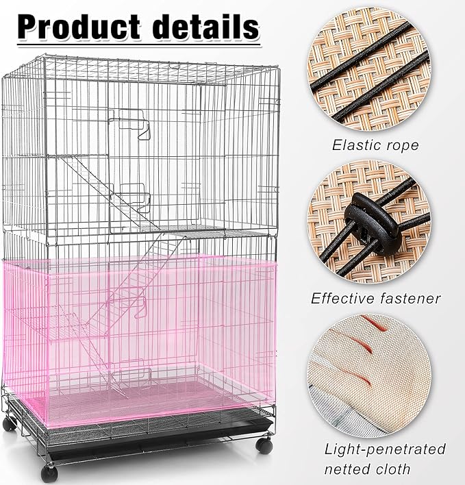 Shappy Large Bird Cage Seed Catcher, Bird Cage Cover Net Skirt Guard, - Image 5